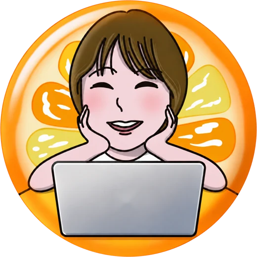 ビタミンWEB制作のアイコン。笑顔の人物とパソコンの絵